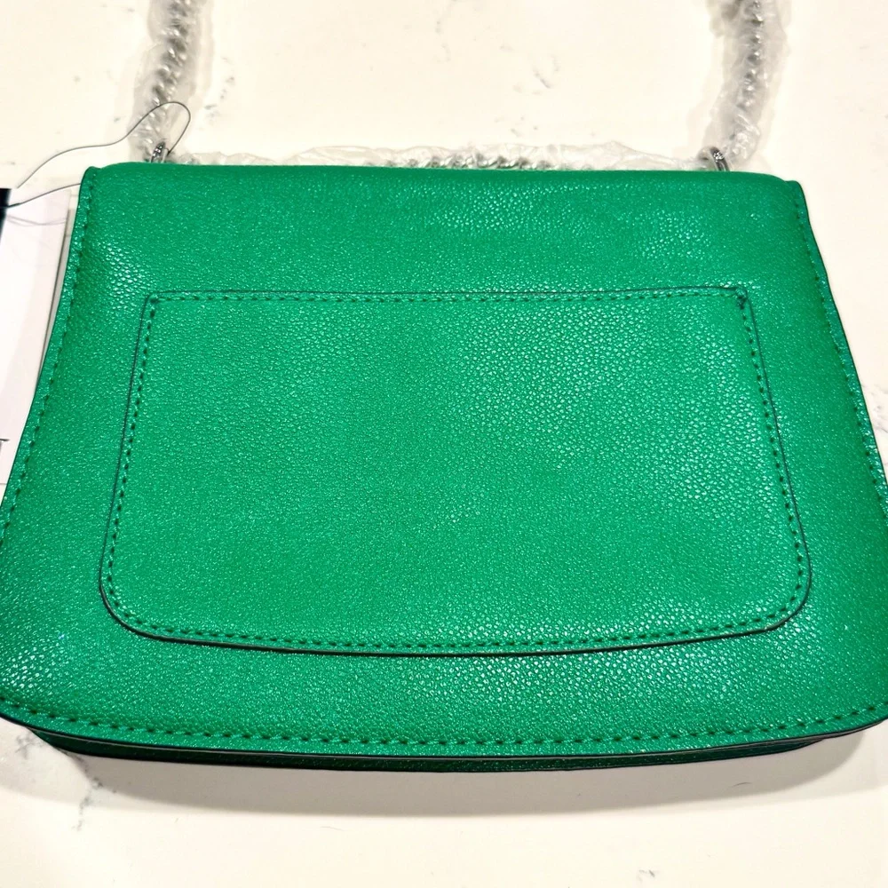 Nine West Green Minka Silver Chain Silver Logo Crossbody Bag and Handbag NWT - Picture 8 of 10